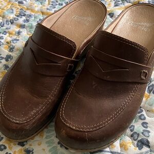 Women’s Dansko Brown Leather Slip-On Clogs